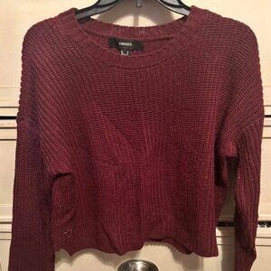 Forever 21 Red Crop Top Sweater - Size Medium